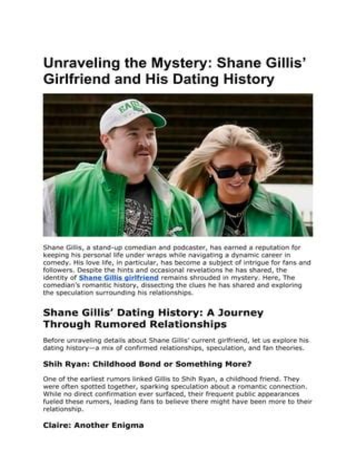 Exploring The Personal Life Of Shane Gillis: Is He Married?